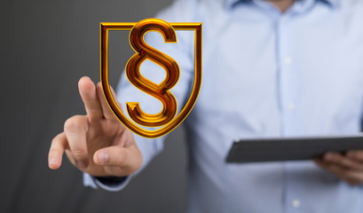 paragraph law sign digital in hand