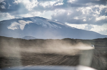 Dirty road of Landmannalaugar, Iceland