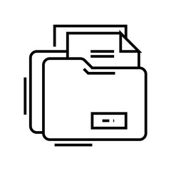 Documents line icon, concept sign, outline vector illustration, linear symbol.