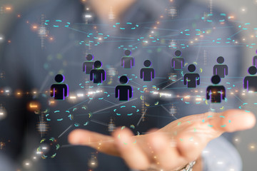 team work connection digital concept .