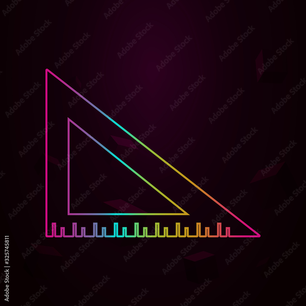 Poster angle ruler nolan style icon. simple thin line, outline vector of web icons for ui and ux, website o