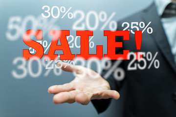 Discount and commission concept 3d