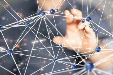 team work connection digital concept .