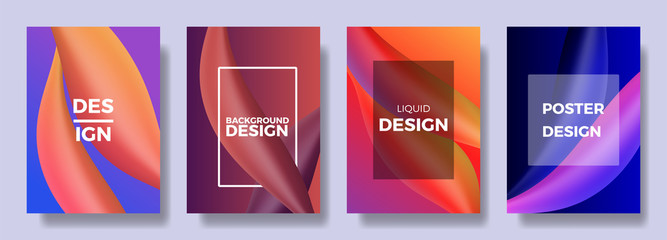 Colorful abstract liquid color and fluid poster and background design, Futuristic design posters. Eps10 vector.