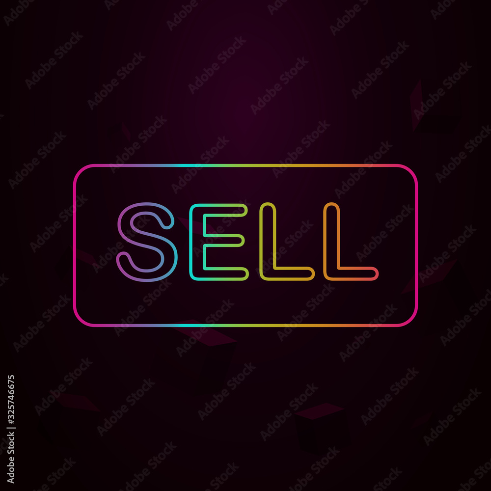 Poster button sell nolan style icon. simple thin line, outline vector of web icons for ui and ux, website o
