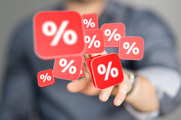 Discount and commission concept 3d