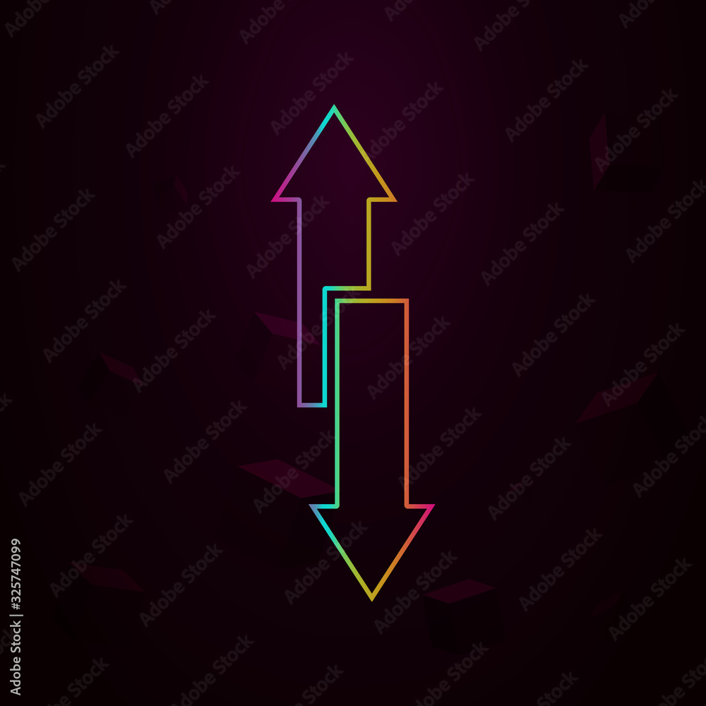 Poster arrows of different directions nolan style icon. simple thin line, outline vector of web icons for u