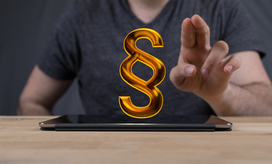 paragraph law sign digital in hand