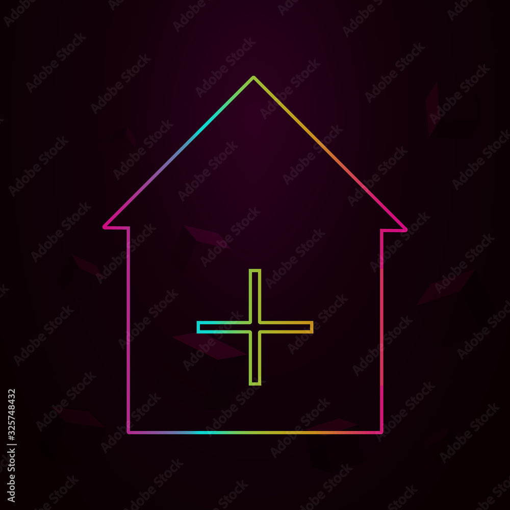 Aufkleber add a house nolan style icon. simple thin line, outline vector of web icons for ui and ux, website o