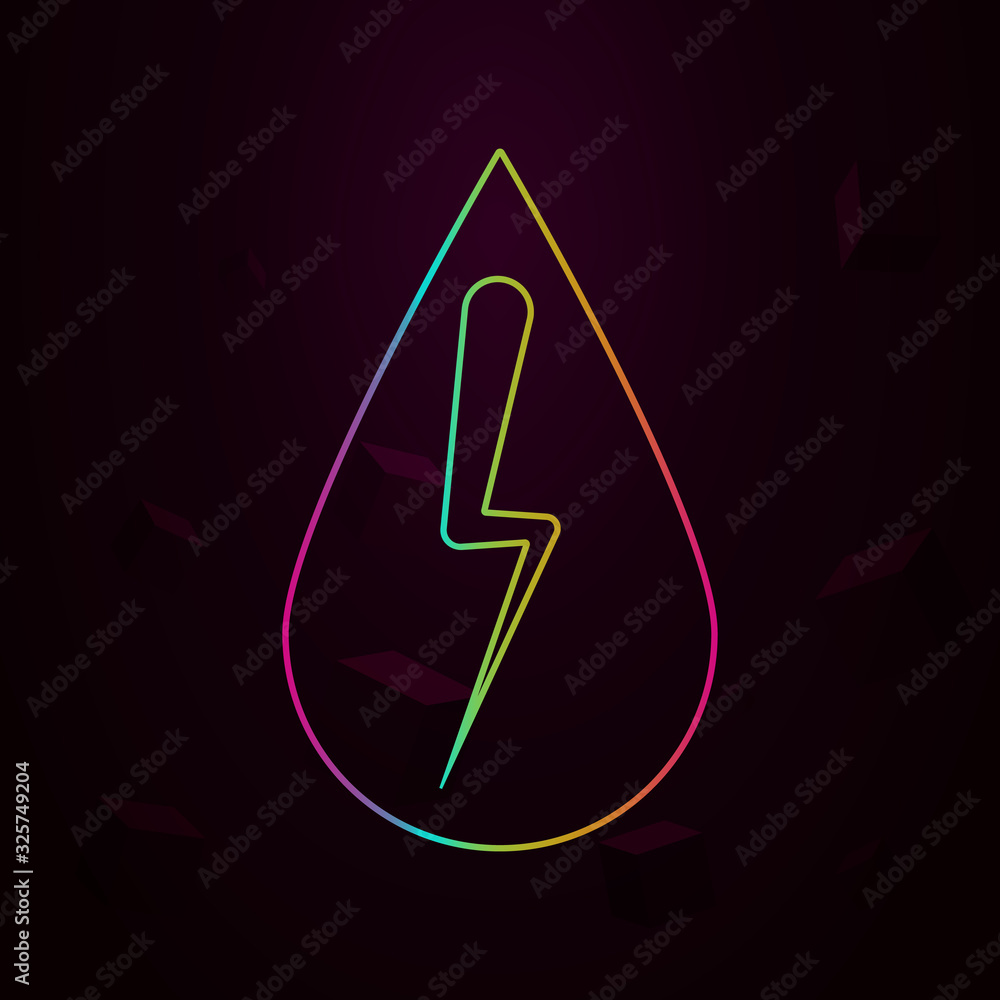 Poster electricity in a drop nolan style icon. simple thin line, outline vector of web icons for ui and ux,
