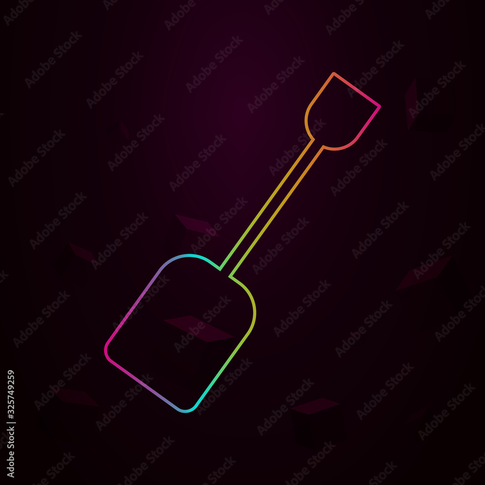 Poster shovel nolan style icon. simple thin line, outline vector of web icons for ui and ux, website or mob