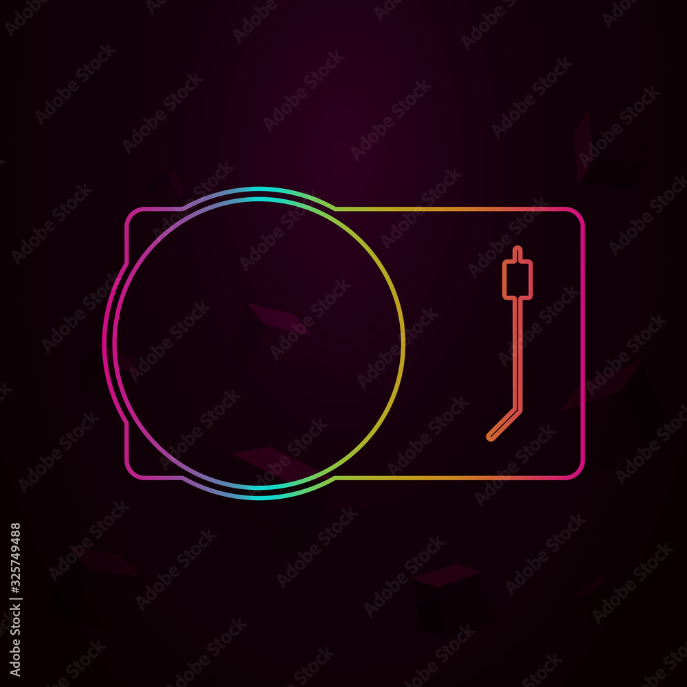 Poster turntable nolan style icon. simple thin line, outline vector of web icons for ui and ux, website or 