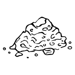 Handful of fruitful land icon. Vector illustration of soil, earth. Hand drawn bunch of land for planting.