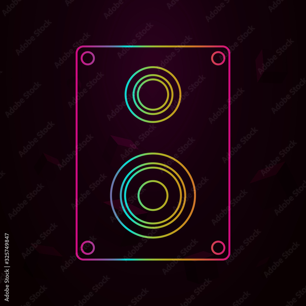 Poster acoustic system nolan style icon. simple thin line, outline vector of web icons for ui and ux, websi