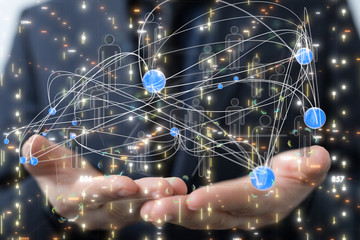 Big data visualization. Network connection structure