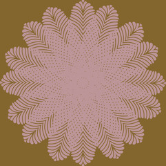  pink rose star flower motif khaki background
