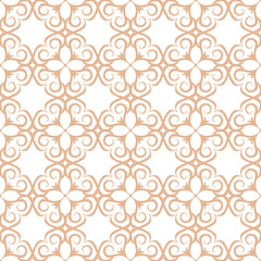 Beige and white seamless pattern. Floral background