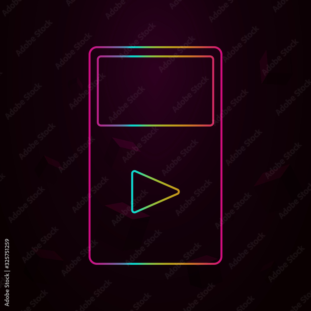 Poster music player nolan style icon. simple thin line, outline vector of web icons for ui and ux, website 