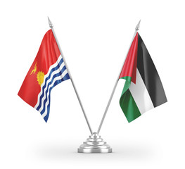 Jordan and Kiribati table flags isolated on white 3D rendering
