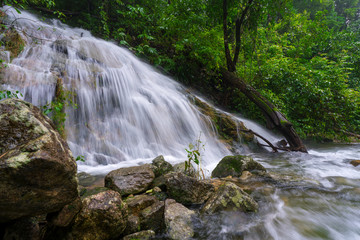 PiTuGro waterfall is often called the Heart shaped waterfalls Umphang,Thailand