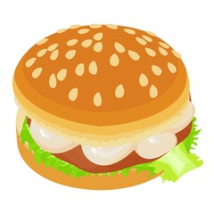 Hamburger icon. Isometric illustration of hamburger vector icon for web