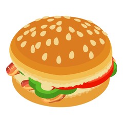 Big burger icon. Isometric illustration of big burger vector icon for web