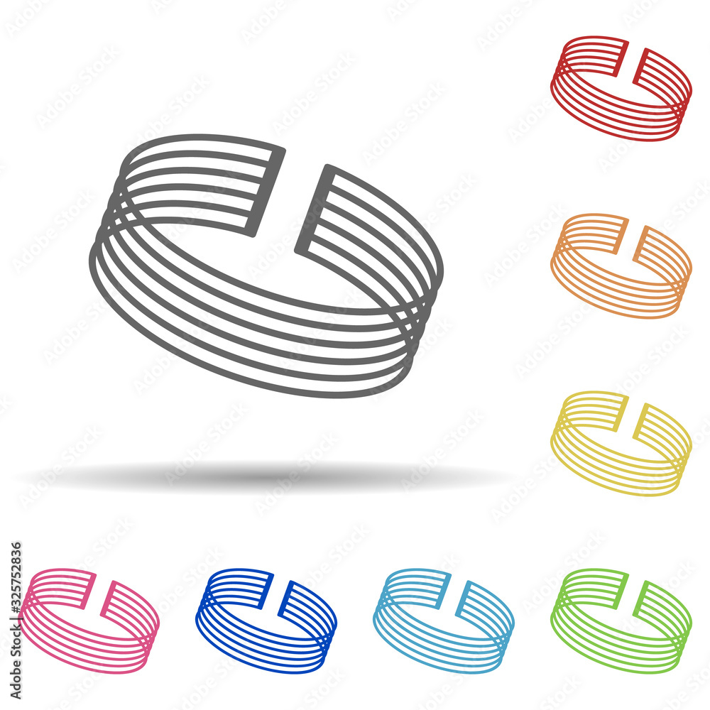 Poster bracelet in multi color style icon. simple thin line, outline vector of woman accessories icons for 