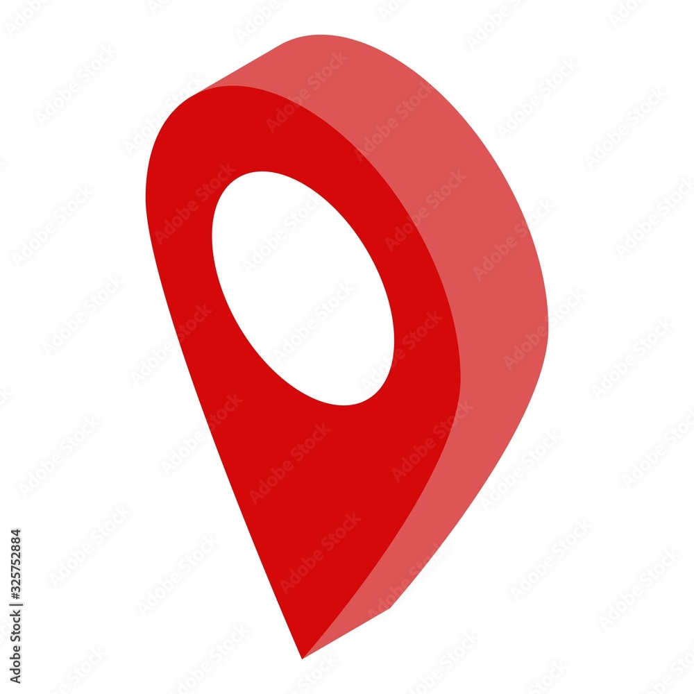 Aufkleber red gps pin map icon. isometric of red gps pin map vector icon for web design isolated on white back