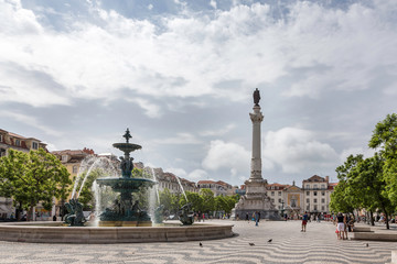 Fototapeta na wymiar View of Rosio Square in Lisbon, Portugal