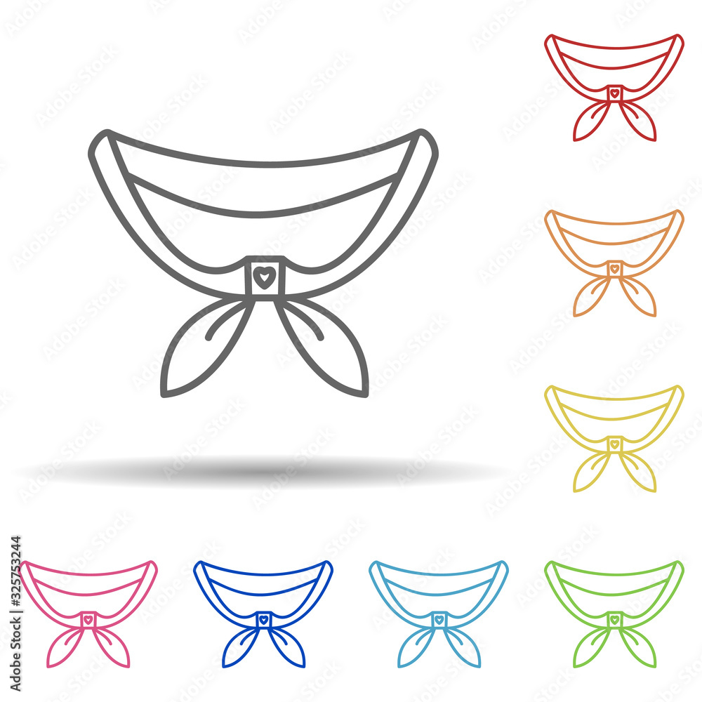 Poster neckerchief in multi color style icon. simple thin line, outline vector of woman accessories icons f