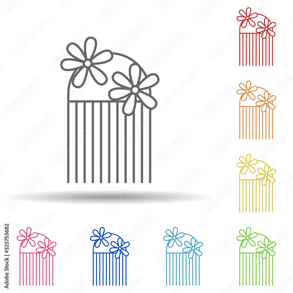 Poster brooch in multi color style icon. simple thin line, outline vector of woman accessories icons for ui