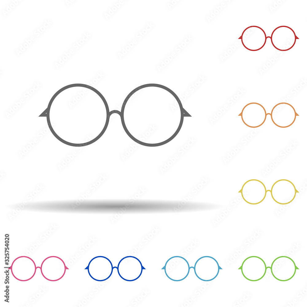 Poster sunglasses in multi color style icon. simple thin line, outline vector of woman accessories icons fo