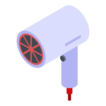 Heat hair dryer icon. Isometric of heat hair dryer vector icon for web design isolated on white background
