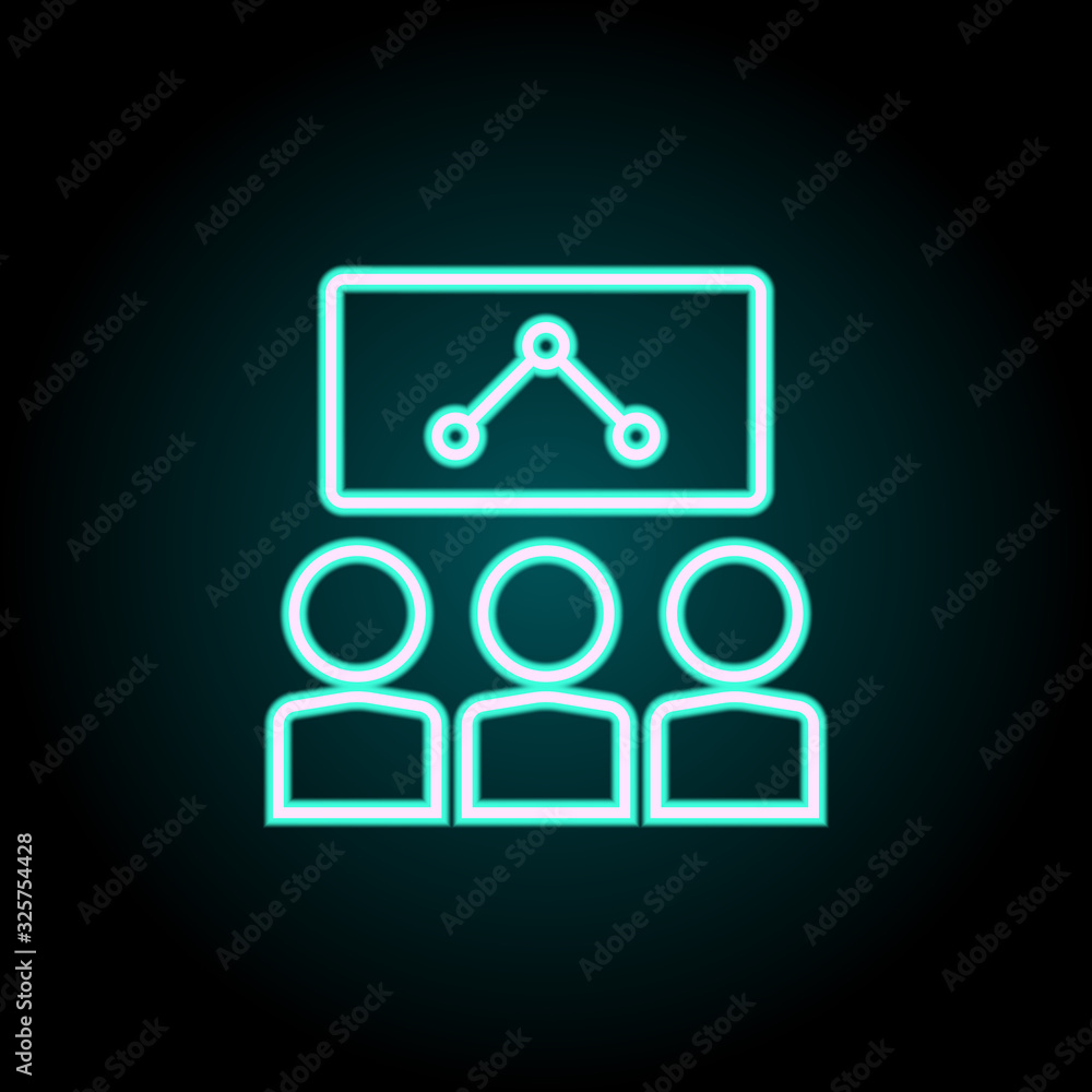 Poster presentation of the schedule neon icon. simple thin line, outline vector of startup icons for ui and