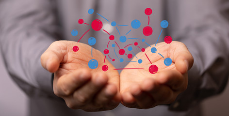 group of people talking in social network.