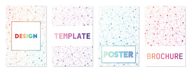 Beautiful cover templates set. Can be used as cover, banner, flyer, poster, business card, brochure. Astonishing geometric background collection. Trendy vector illustration.