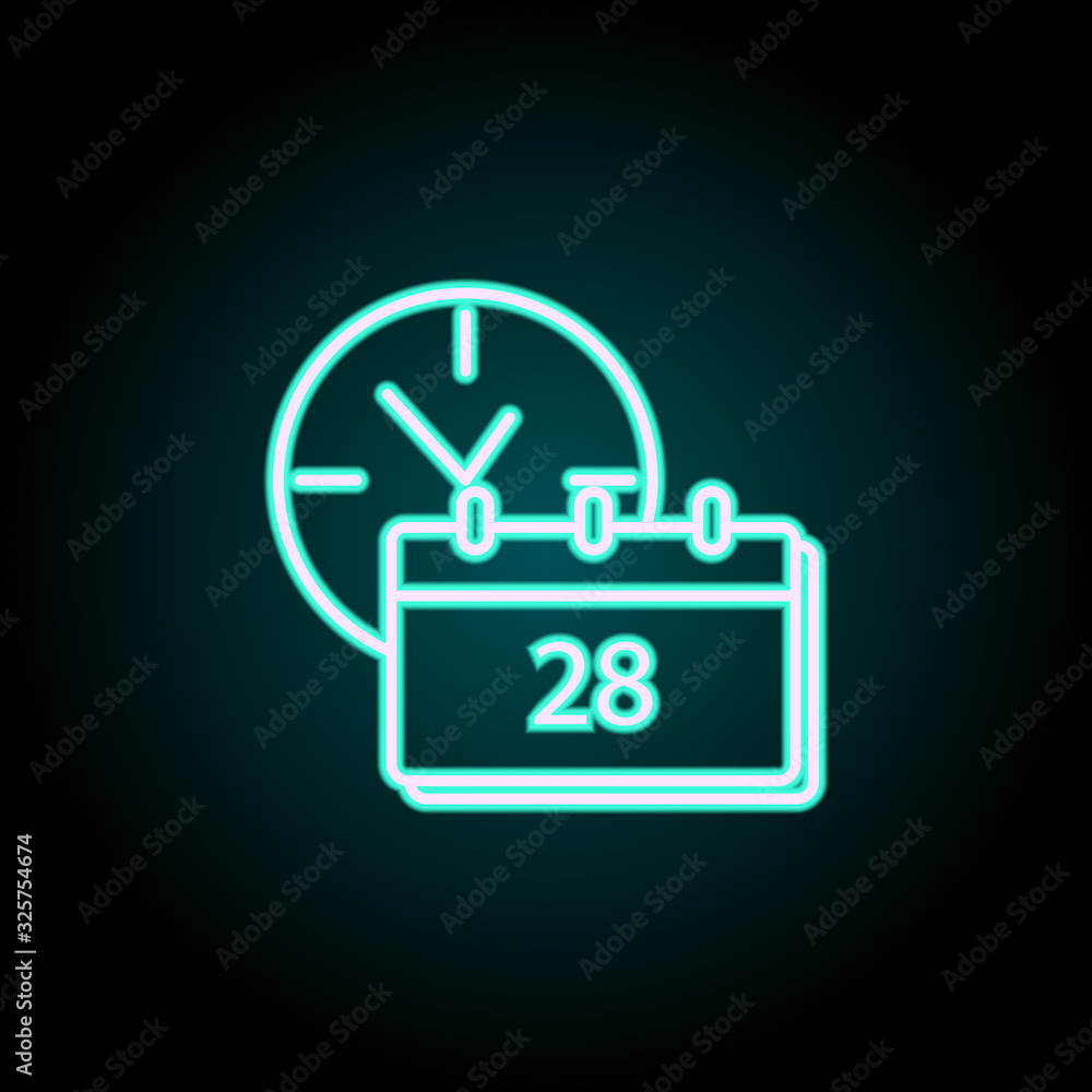 Poster time neon icon. simple thin line, outline vector of startup icons for ui and ux, website or mobile a