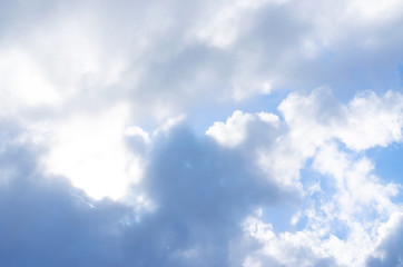 Fototapeta premium Blue sky with white and dark clouds