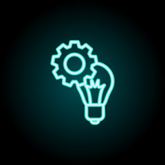 Mechanism of idea neon icon. Simple thin line, outline vector of startup icons for ui and ux, website or mobile application