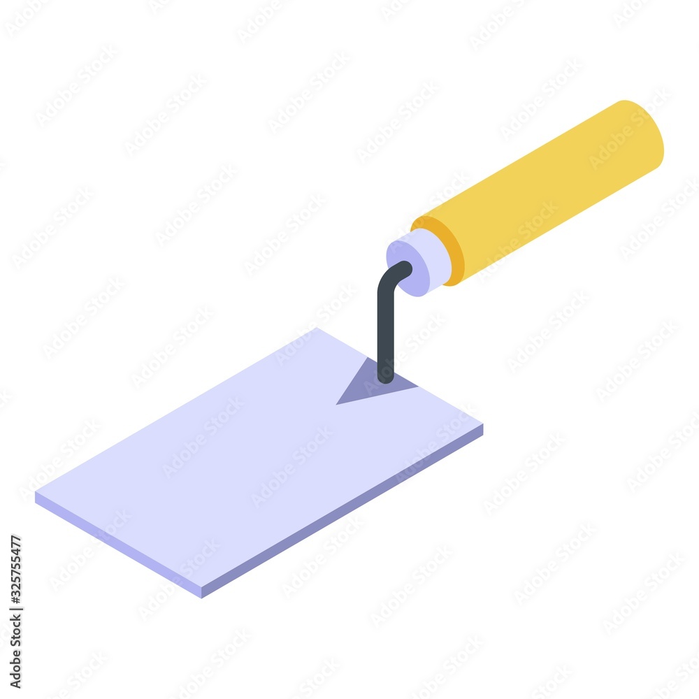 Poster tiling trowel icon. isometric of tiling trowel vector icon for web design isolated on white backgrou