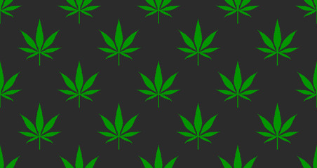 Seamless pattern with marijuana