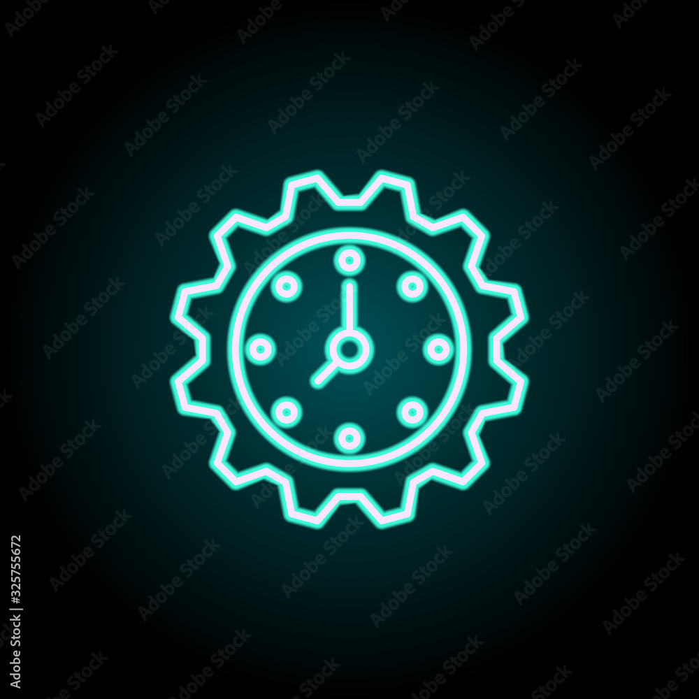 Poster time is money neon icon. simple thin line, outline vector of startup icons for ui and ux, website or