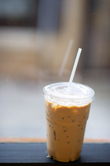 Iced coffee, cold espresso, fragrant, sweet, appetizing, food and beverage concepts