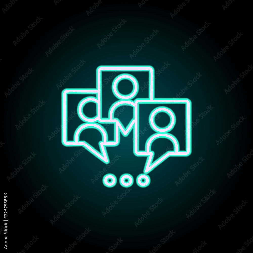 Poster contact of contacts neon icon. simple thin line, outline vector of startup icons for ui and ux, webs