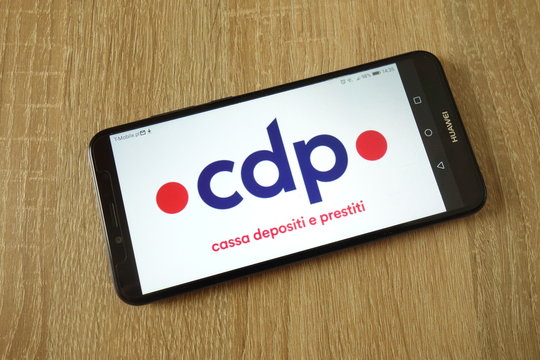 KONSKIE, POLAND - February 23, 2019: Cassa Depositi e Prestiti logo displayed on smartphone