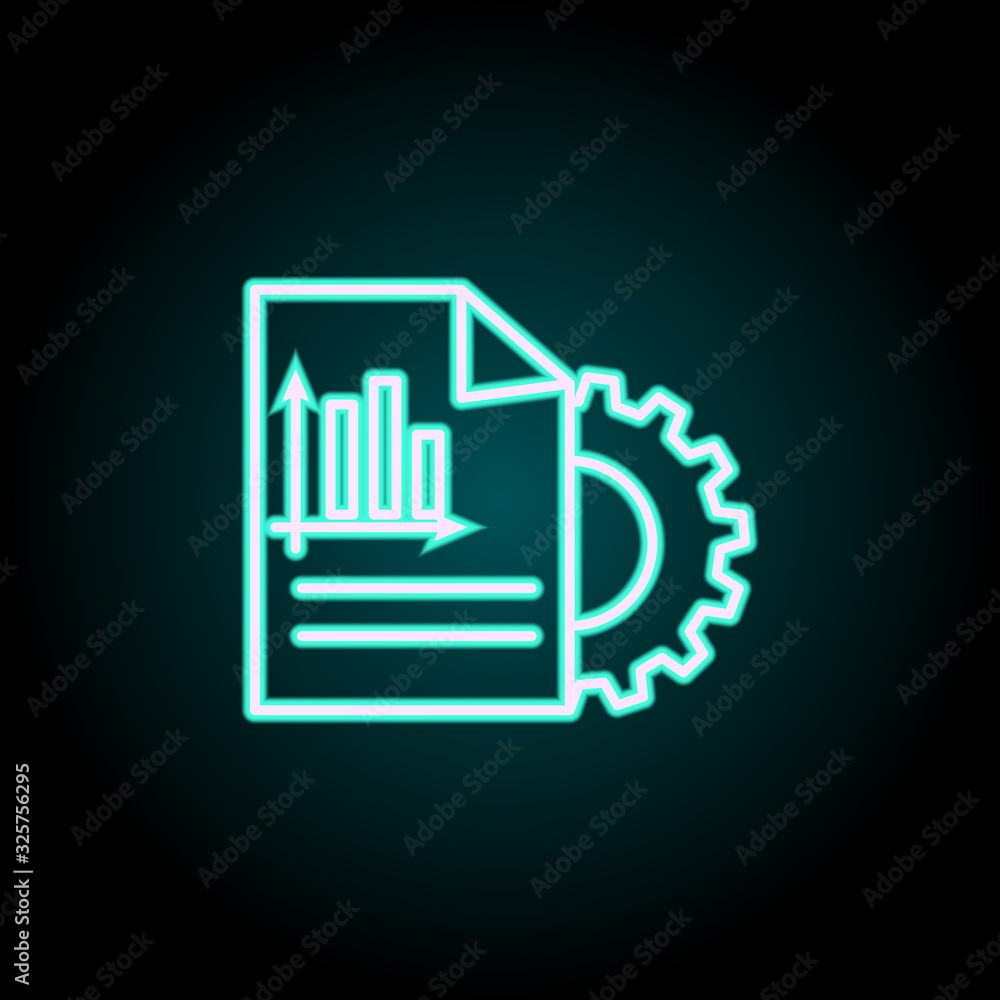Poster report management neon icon. simple thin line, outline vector of startup icons for ui and ux, websit