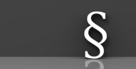 paragraph article symbol white sign legal disclaimer icon 3d rendering