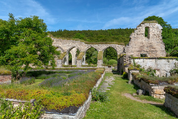 Fototapeta na wymiar Remaining ruin of the medieval monastery in Alvastra