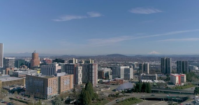 Mt. Hood Reveal Above Downtown Portland Oregon