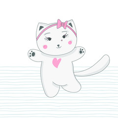Cute stylish cat vectot illustration